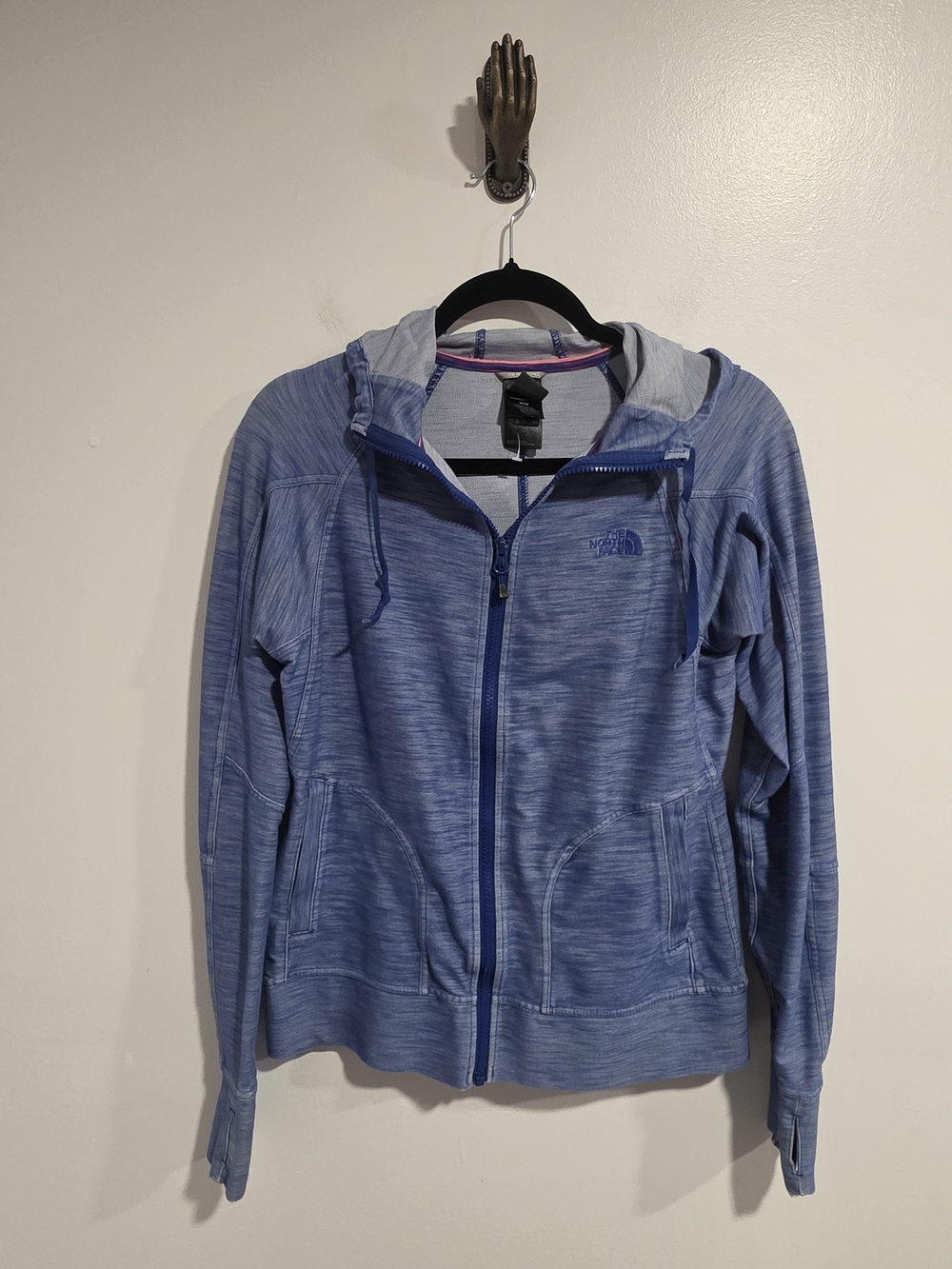 The North Face Women’s Heathered Light Blue Zip-Up Hoodie